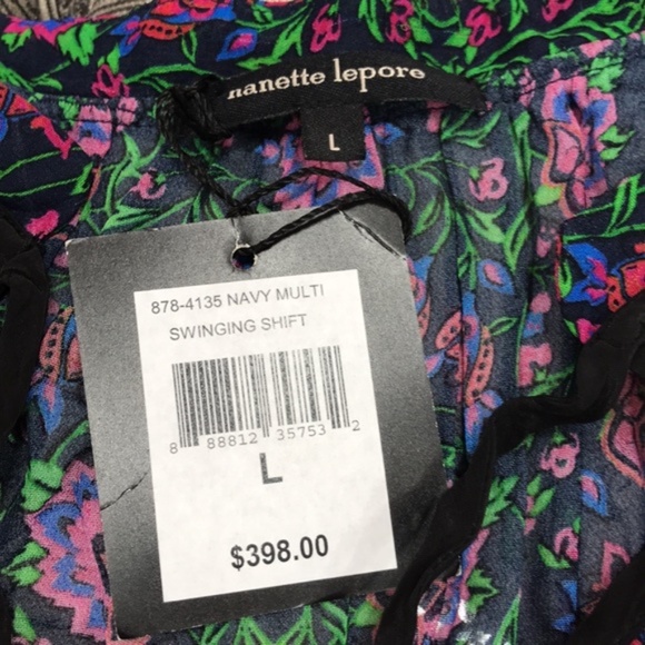 Nanette Lepore Tie-Neck Chiffon Swing Dress - Picture 3 of 8